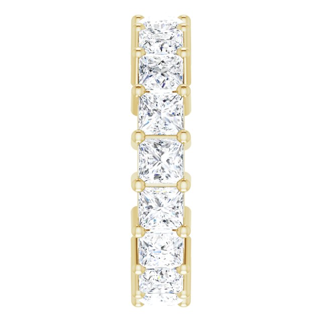 10K Gold Square Natural Diamond Shared-Prong Eternity Band – 3.25x3.25 mm Stones - Yellow Gold - view 4