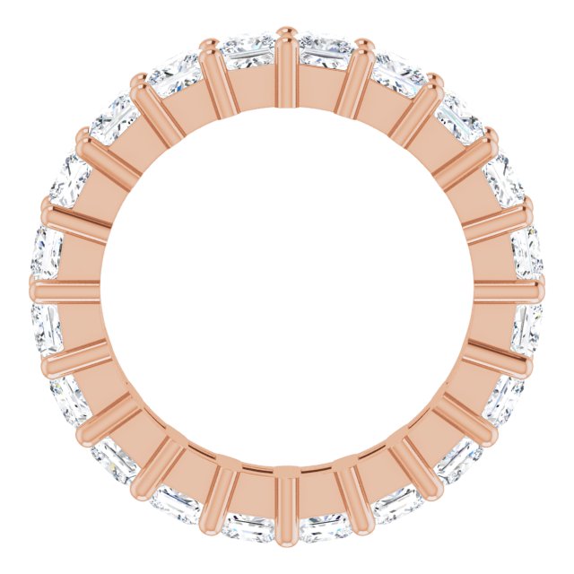 10K Gold Square Lab-Grown Diamond Shared-Prong Eternity Band – 2.75x2.75 mm Stones - Rose Gold - view 2