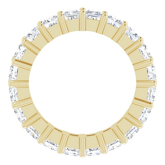 10K Gold Square Lab-Grown Diamond Shared-Prong Eternity Band – 2.75x2.75 mm Stones - Yellow Gold - view 2