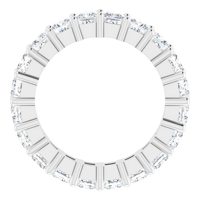 10K Gold Square Lab-Grown Diamond Shared-Prong Eternity Band – 2.75x2.75 mm Stones - White Gold - view 2