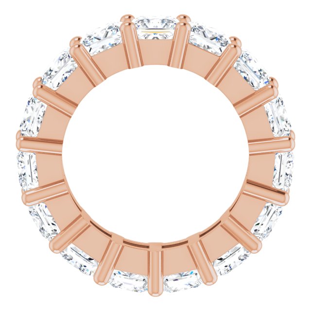 10K Gold Square Lab-Grown Diamond Shared-Prong Eternity Band – 4x4 mm Stones - Rose Gold - view 2