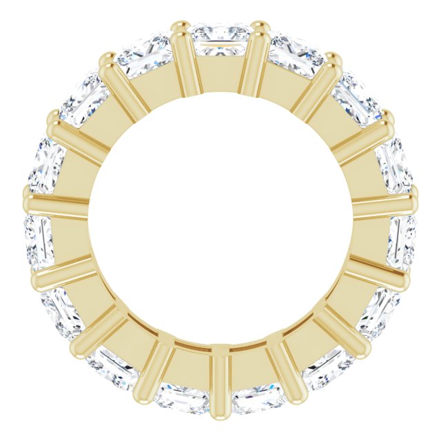 10K Gold Square Natural Diamond Shared-Prong Eternity Band – 4x4 mm Stones - Yellow Gold - view 2