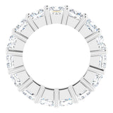 10K Gold Square Lab-Grown Diamond Shared-Prong Eternity Band – 4x4 mm Stones - White Gold - view 2