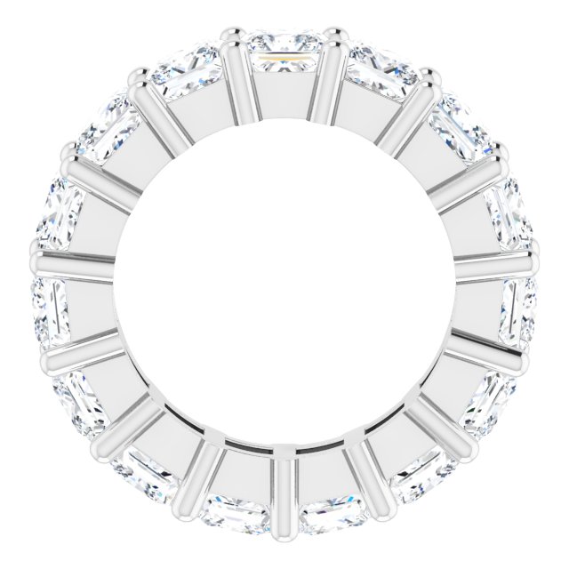 10K Gold Square Lab-Grown Diamond Shared-Prong Eternity Band – 4x4 mm Stones - White Gold - view 2