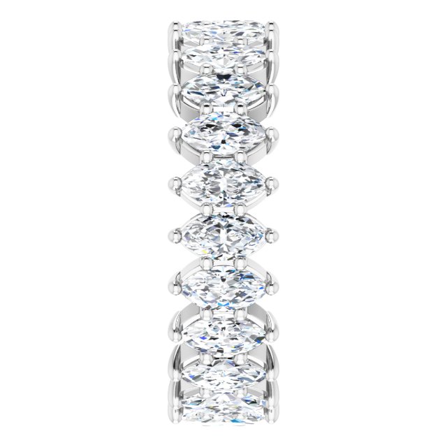 Platinum Marquise Lab-Grown Diamond Shared-Prong Eternity Band – 4.25x2.25 mm Stones - view 4