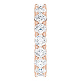 10K Gold Round Lab-Grown Diamond Shared-Prong Eternity Band – 3 mm Stones - Rose Gold - view 4