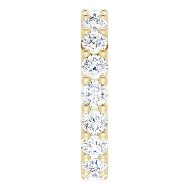 10K Gold Round Lab-Grown Diamond Shared-Prong Eternity Band – 3 mm Stones - Yellow Gold - view 4