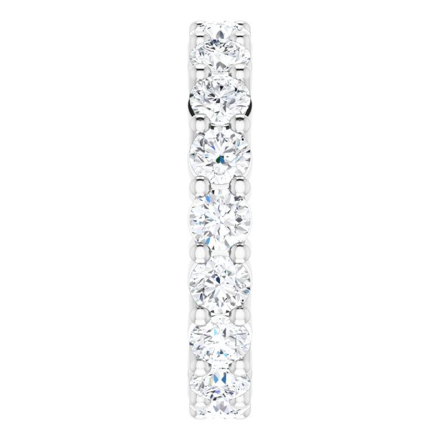 10K Gold Round Lab-Grown Diamond Shared-Prong Eternity Band – 3 mm Stones - White Gold - view 4