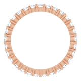 10K Gold Round Natural Diamond Shared-Prong Eternity Band – 1.7 mm Stones - Rose Gold - view 2