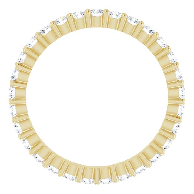 10K Gold Round Natural Diamond Shared-Prong Eternity Band – 1.7 mm Stones - Yellow Gold - view 2
