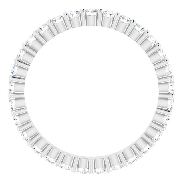 10K Gold Round Natural Diamond Shared-Prong Eternity Band – 1.7 mm Stones - White Gold - view 2