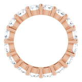 10K Gold Round Lab-Grown Diamond Shared-Prong Eternity Band – 3.5 mm Stones - Rose Gold - view 2