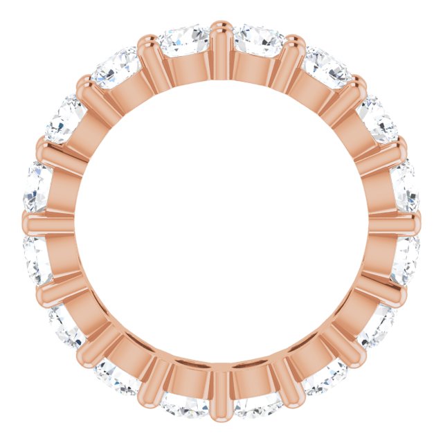10K Gold Round Lab-Grown Diamond Shared-Prong Eternity Band – 3.5 mm Stones - Rose Gold - view 2