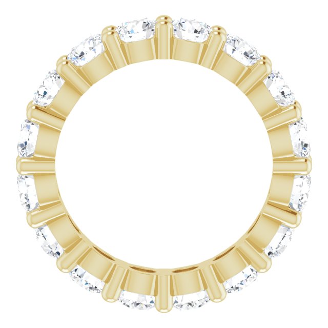 10K Gold Round Lab-Grown Diamond Shared-Prong Eternity Band – 3.5 mm Stones - Yellow Gold - view 2