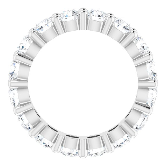 10K Gold Round Lab-Grown Diamond Shared-Prong Eternity Band – 3.5 mm Stones - White Gold - view 2