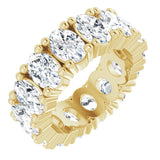10K Gold Oval Lab-Grown Diamond Shared-Prong Eternity Band – 6x4 mm Stones - Yellow Gold