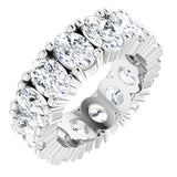 10K Gold Oval Lab-Grown Diamond Shared-Prong Eternity Band – 6x4 mm Stones - White Gold