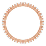 10K Gold Round Lab-Grown Diamond Shared-Prong Eternity Band – 1 mm Stones - Rose Gold - view 2
