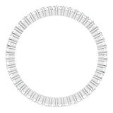 10K Gold Round Natural Diamond Shared-Prong Eternity Band – 1 mm Stones - White Gold - view 2