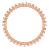 10K Gold Round Lab-Grown Diamond Shared-Prong Eternity Band – 1.3 mm Stones - Rose Gold - view 2