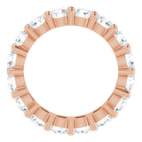 10K Gold Round Lab-Grown Diamond Shared-Prong Eternity Band – 3.4 mm Stones - Rose Gold - view 2