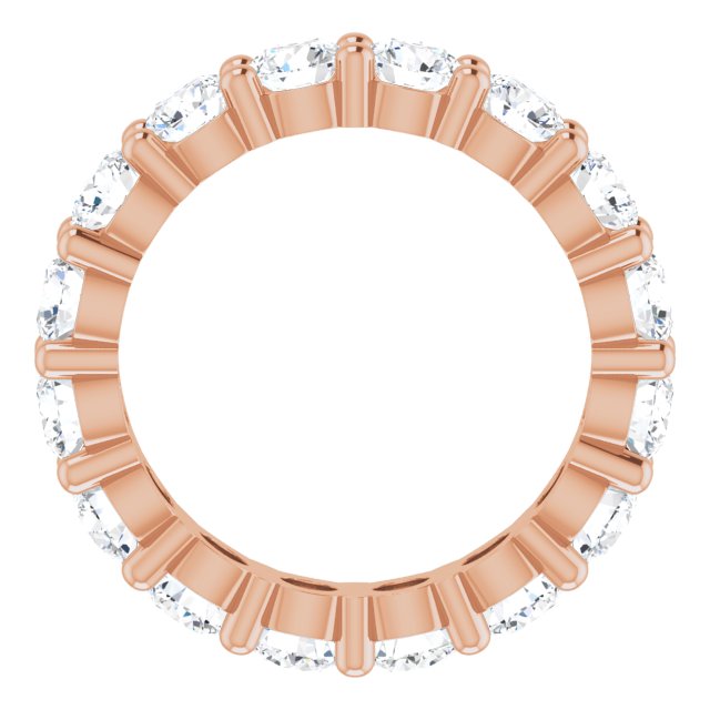 10K Gold Round Lab-Grown Diamond Shared-Prong Eternity Band – 3.4 mm Stones - Rose Gold - view 2