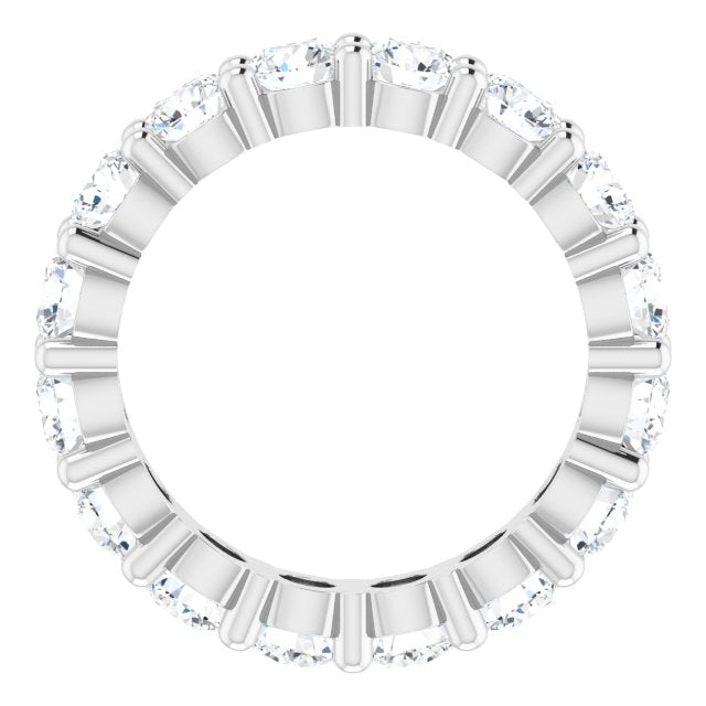 10K Gold Round Lab-Grown Diamond Shared-Prong Eternity Band – 3.4 mm Stones - White Gold - view 2