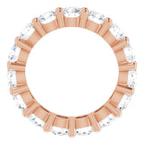 10K Gold Round Natural Diamond Shared-Prong Eternity Band – 3.8 mm Stones - Rose Gold - view 2