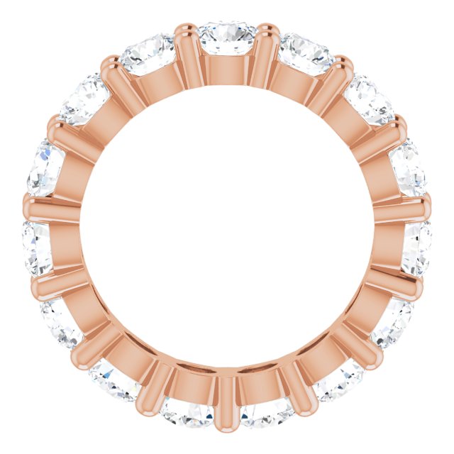 14K Gold Round Lab-Grown Diamond Shared-Prong Eternity Band – 3.8 mm Stones - Rose Gold - view 2