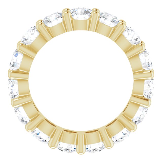 10K Gold Round Natural Diamond Shared-Prong Eternity Band – 3.8 mm Stones - Yellow Gold - view 2