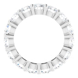 10K Gold Round Lab-Grown Diamond Shared-Prong Eternity Band – 3.8 mm Stones - White Gold - view 2