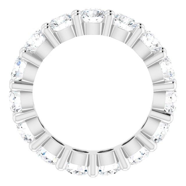 10K Gold Round Lab-Grown Diamond Shared-Prong Eternity Band – 3.8 mm Stones - White Gold - view 2