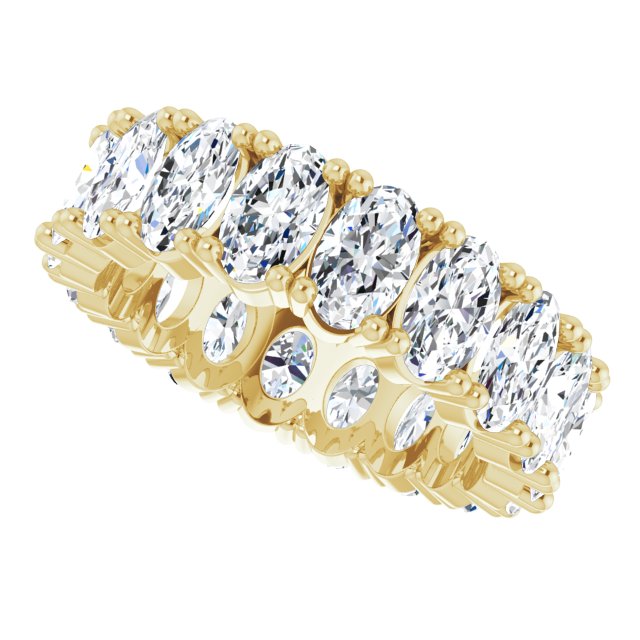 10K Gold Oval Lab-Grown Diamond Shared-Prong Eternity Band – 5x3 mm Stones - Yellow Gold - view 5