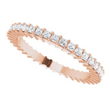 14K Gold Square Lab-Grown Diamond Shared-Prong Eternity Band – 1.25x1.25 mm Stones - Rose Gold - view 5