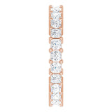 10K Gold Square Natural Diamond Shared-Prong Eternity Band – 2x2 mm Stones - Rose Gold - view 4