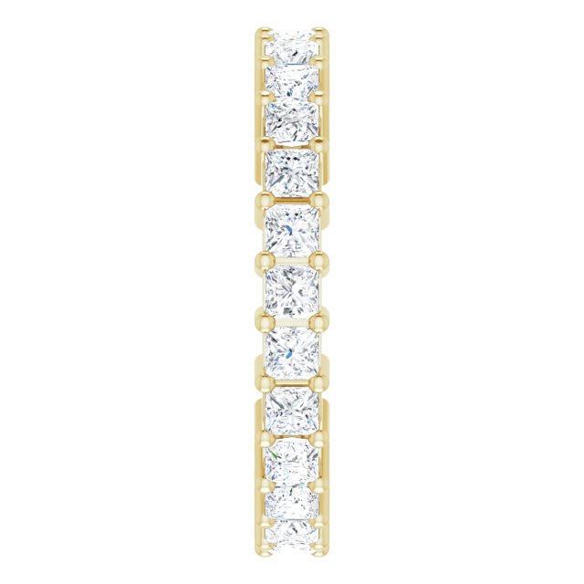 10K Gold Square Lab-Grown Diamond Shared-Prong Eternity Band – 2x2 mm Stones - Yellow Gold - view 4