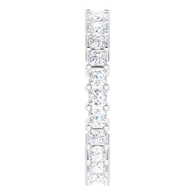 Platinum Square Lab-Grown Diamond Shared-Prong Eternity Band – 2x2 mm Stones - view 4