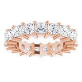 10K Gold Square Lab-Grown Diamond Shared-Prong Eternity Band – 3x3 mm Stones - Rose Gold - view 3