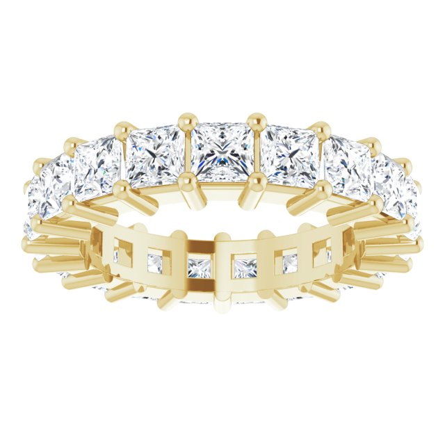 10K Gold Square Lab-Grown Diamond Shared-Prong Eternity Band – 3x3 mm Stones - Yellow Gold - view 3