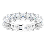 10K Gold Square Lab-Grown Diamond Shared-Prong Eternity Band – 3x3 mm Stones - White Gold - view 3