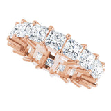 10K Gold Square Lab-Grown Diamond Shared-Prong Eternity Band – 3.5x3.5 mm Stones - Rose Gold - view 5