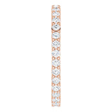 10K Gold Round Natural Diamond Shared-Prong Eternity Band – 1.5 mm Stones - Rose Gold - view 4