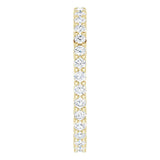 10K Gold Round Lab-Grown Diamond Shared-Prong Eternity Band – 1.5 mm Stones - Yellow Gold - view 4