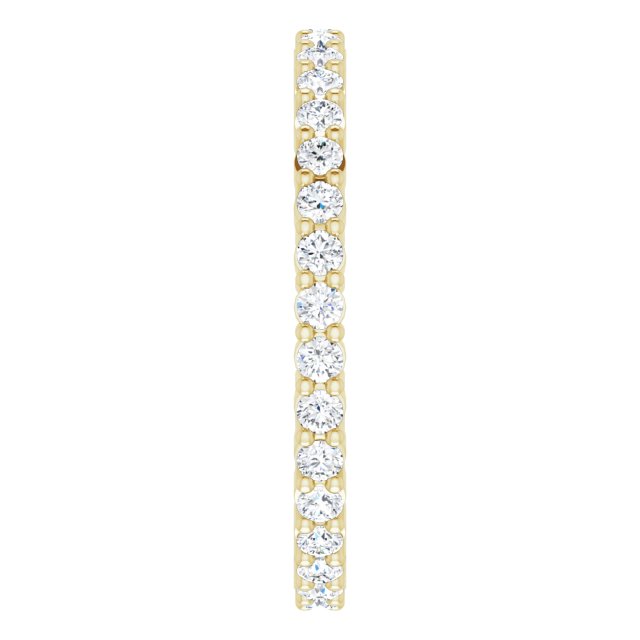 10K Gold Round Lab-Grown Diamond Shared-Prong Eternity Band – 1.5 mm Stones - Yellow Gold - view 4