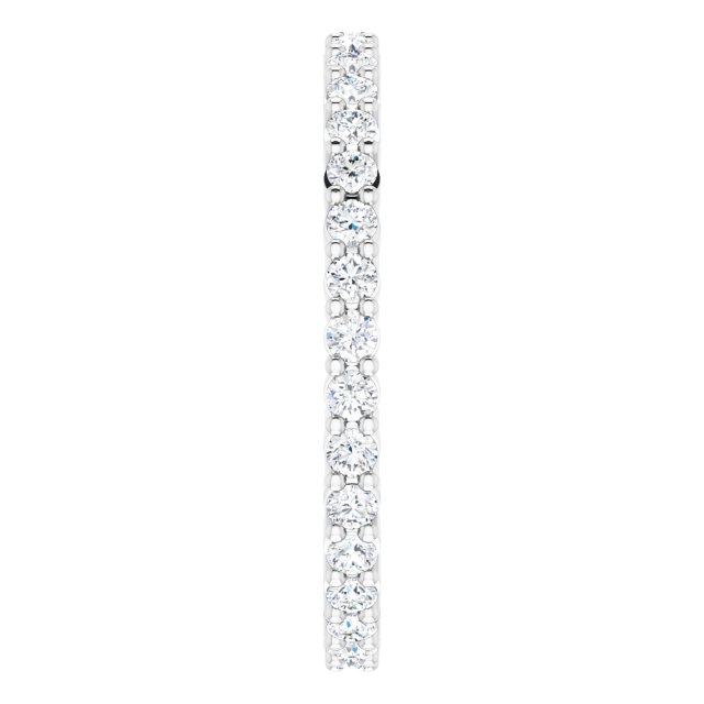 10K Gold Round Lab-Grown Diamond Shared-Prong Eternity Band – 1.5 mm Stones - White Gold - view 4