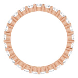 10K Gold Round Natural Diamond Shared-Prong Eternity Band – 2 mm Stones - Rose Gold - view 2