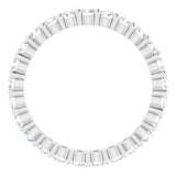 10K Gold Round Lab-Grown Diamond Shared-Prong Eternity Band – 2 mm Stones - White Gold - view 2