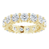 10K Gold Round Natural Diamond Shared-Prong Eternity Band – 3.75 mm Stones - Yellow Gold - view 3