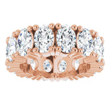 10K Gold Oval Lab-Grown Diamond Shared-Prong Eternity Band – 6x4 mm Stones - Rose Gold - view 3
