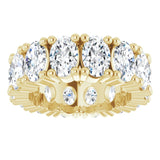 10K Gold Oval Lab-Grown Diamond Shared-Prong Eternity Band – 6x4 mm Stones - Yellow Gold - view 3